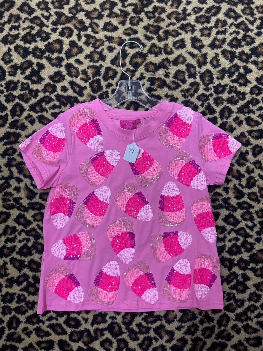Girls' Pink Sequin Candy Graphic Tee